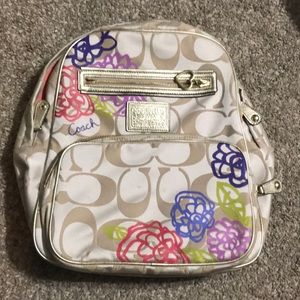 Beige Coach backpack